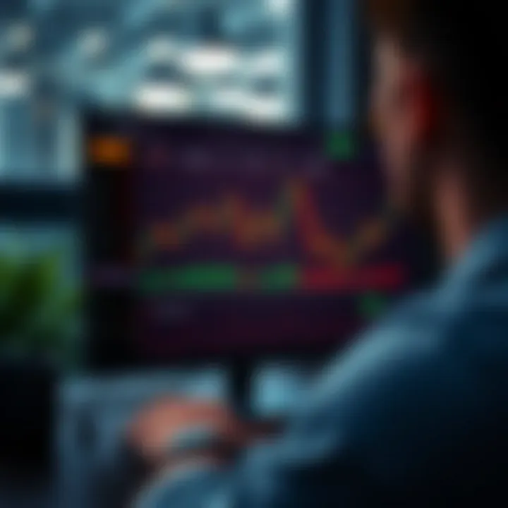 Virtual trading platform showing demo account with simulated financial data