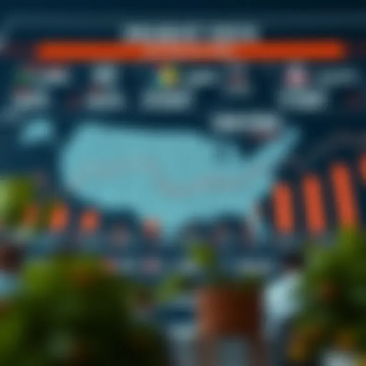 Graphical representation of major economic indicators influencing market trends in the United States