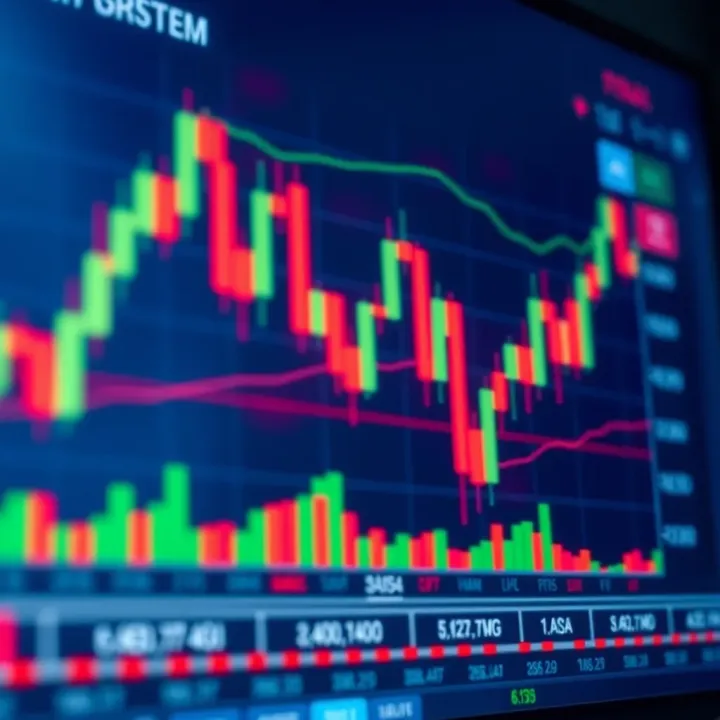 Technical analysis chart highlighting candlestick patterns and market trends for binary options