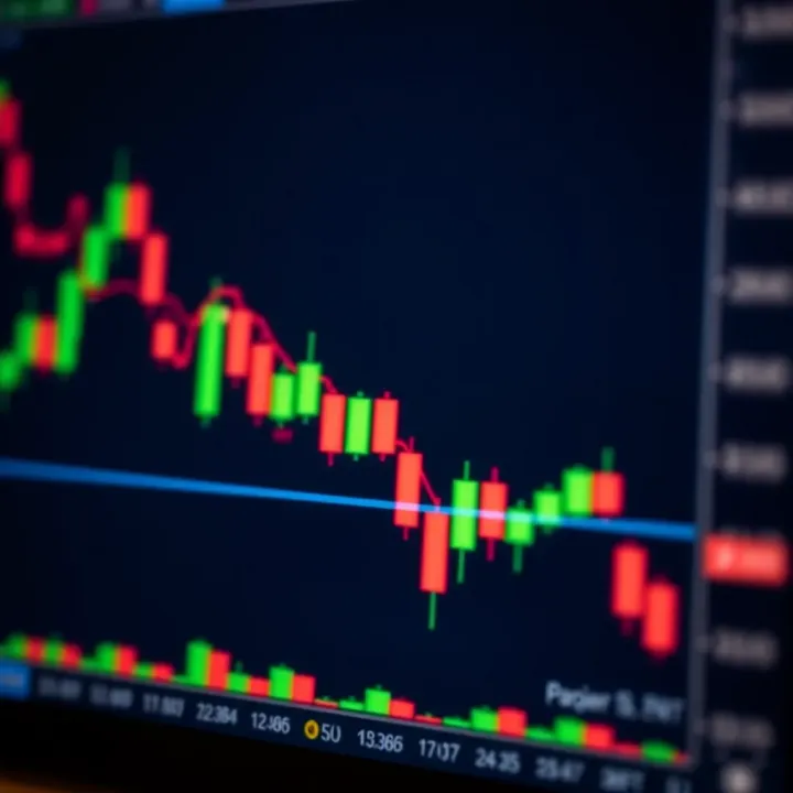 Candlestick chart showing bullish reversal pattern with green candlesticks following a downtrend