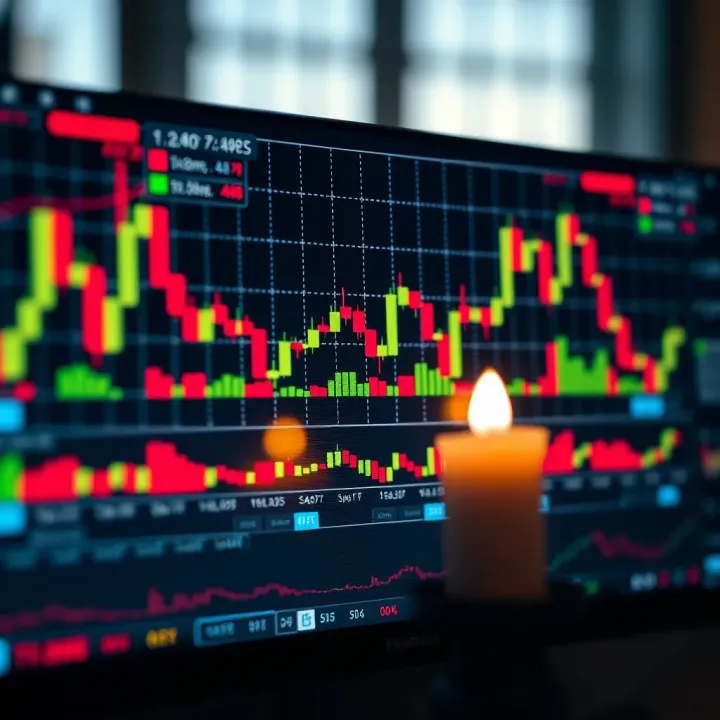 Chart displaying practical application of candlestick patterns in financial market trading