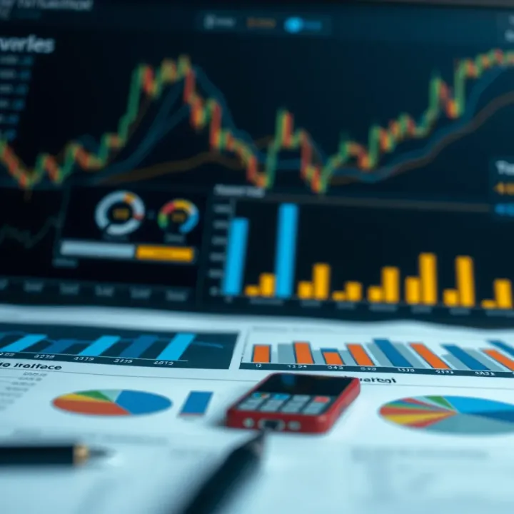 Graph displaying market analysis data with charts and key performance indicators