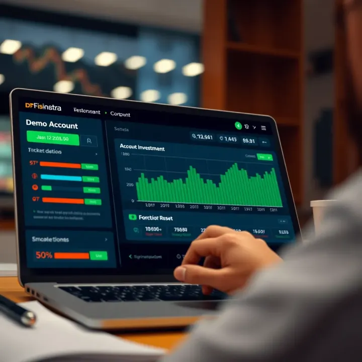 Graphical representation of investment strategies and account reset options
