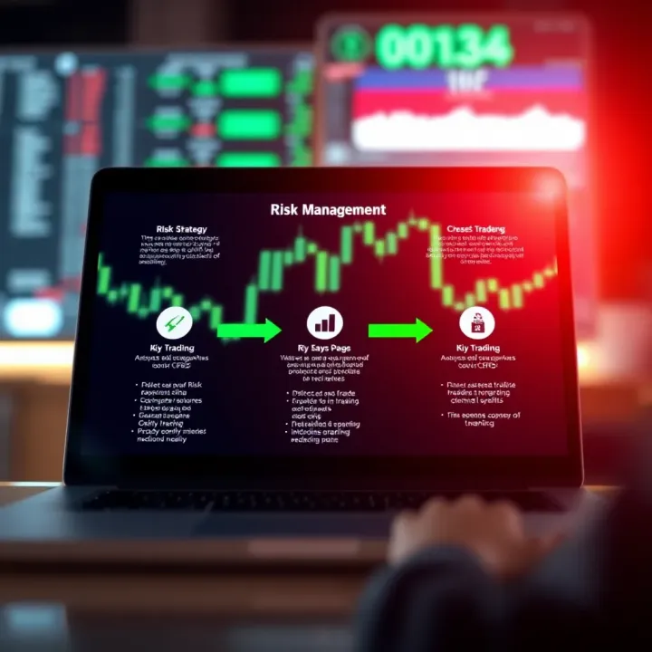 Diagram illustrating key risk management strategies in day trading with CFDs