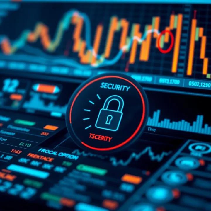 Visual representation of security protocols and regulatory compliance in financial trading platforms