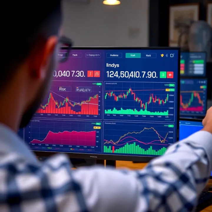 Dashboard displaying market analysis tools, risk management controls, and trading strategies