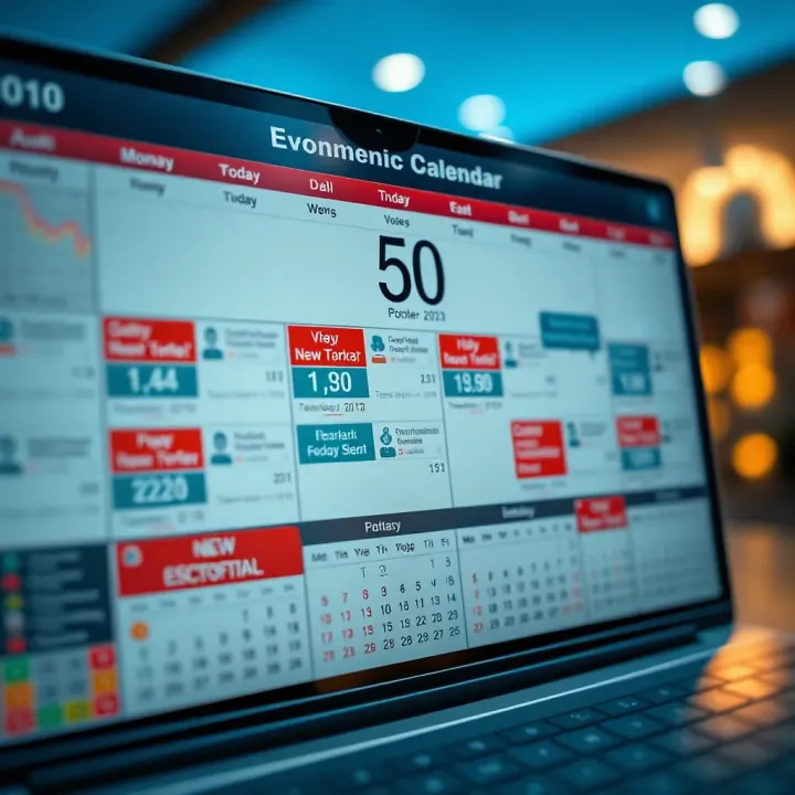 Calendar displaying key economic events and indicators relevant for financial market analysis