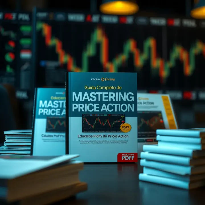 Collection of educational PDFs in Portuguese covering price action strategies and market analysis techniques