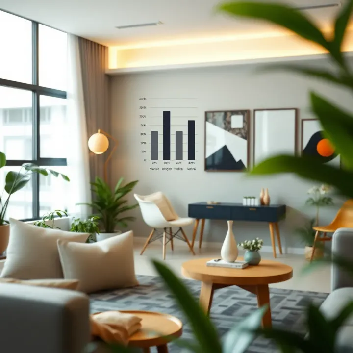Graph illustrating consumer preferences and market opportunities in the interior design sector