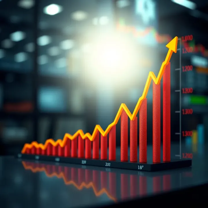 Graph showing growth in forex trading success through copy trading strategies