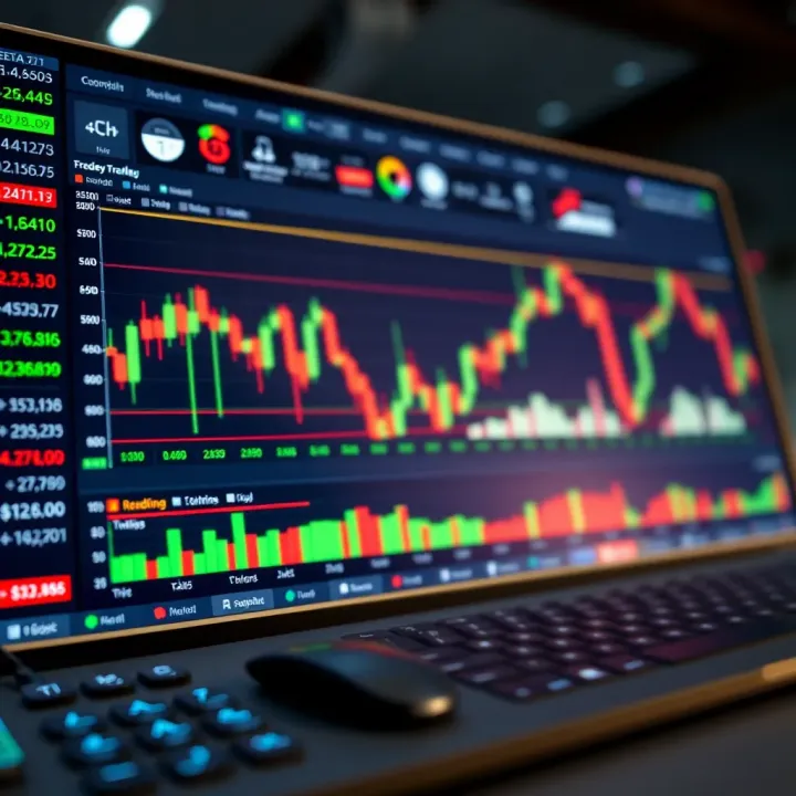 Essential Tools for Effective Day Trading Financial trading platform interface showing tools and charts used for short-term trades