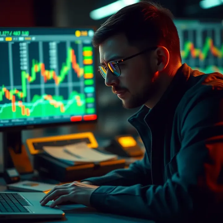 Illustration of a trader analyzing market trends without indicators