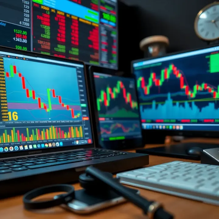 Set of tools including charts and indicators used for selecting stocks in day trading