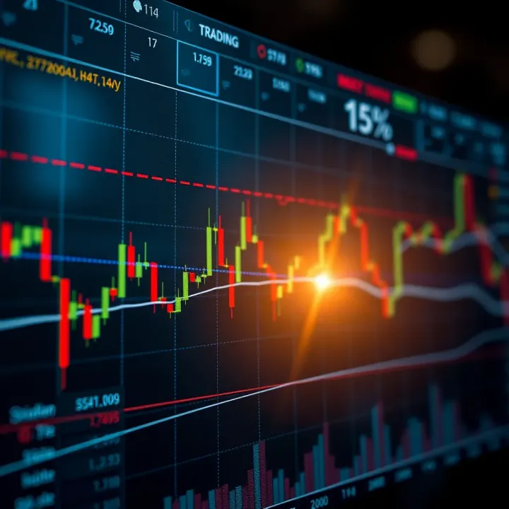 Graph depicting cryptocurrency price fluctuations during a single trading day with candlestick patterns