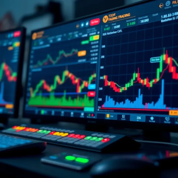 Interface of a trading platform showing charts and trading tools