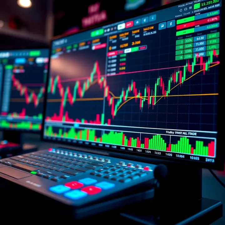 Interface of a day trading platform showing real-time stock charts and trading tools