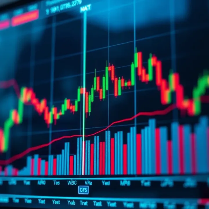 Graph showing rapid price movements on a financial chart for scalping strategy