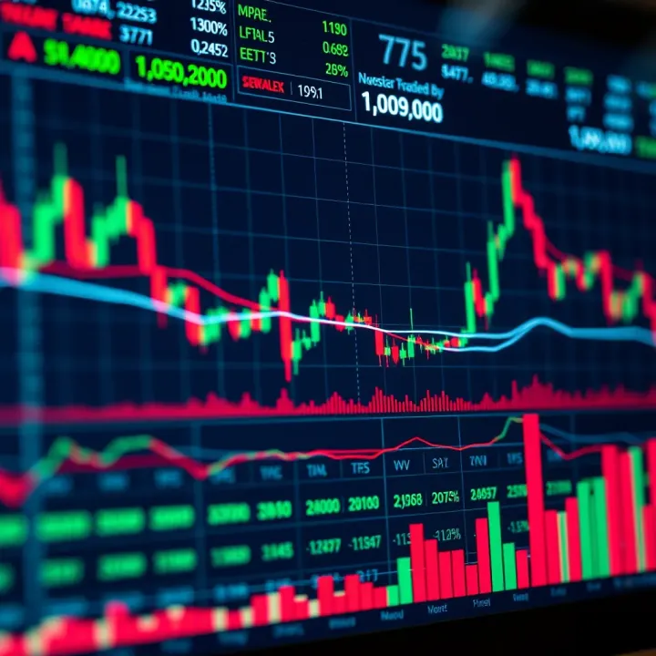 Cryptocurrency charts with technical indicators showing market trends and price movements