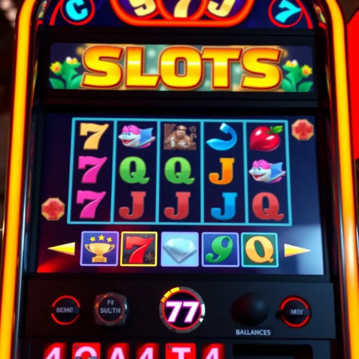 Slot machine interface showing various symbols and a demo balance for practice