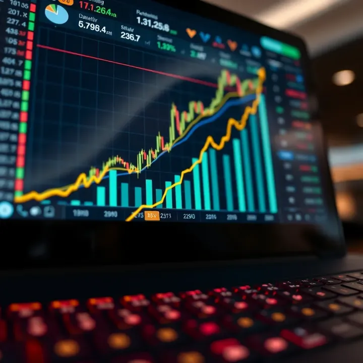 Graph showing growth potential with demo trading account on digital platform