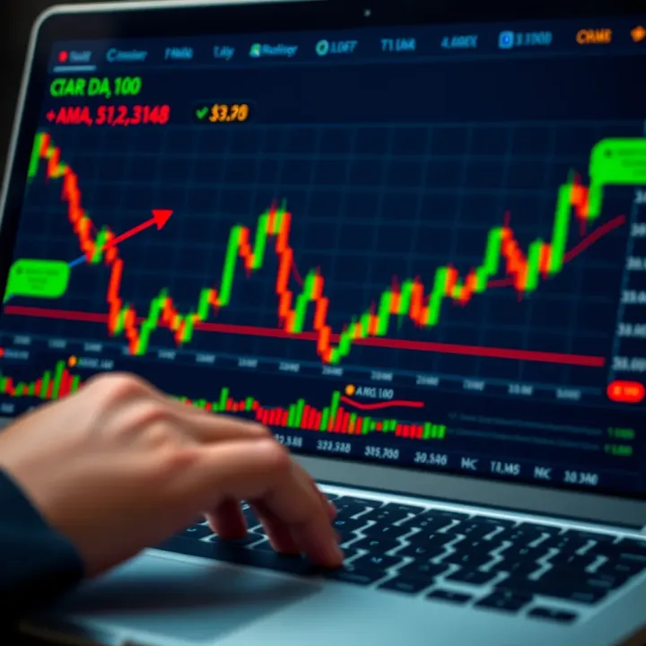 Chart illustrating risk-free trading practice using virtual money