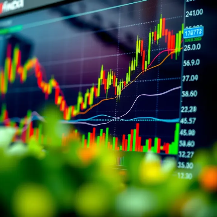 Graph illustrating various Forex economic indicators with colorful charts and data points