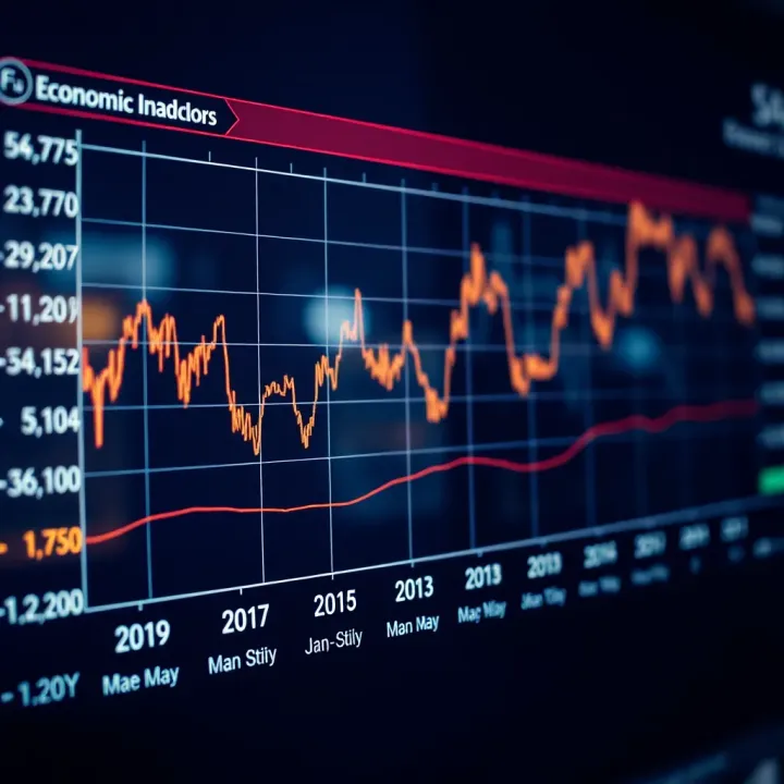 Graph showing trends in economic indicators with highlighted dates for market analysis
