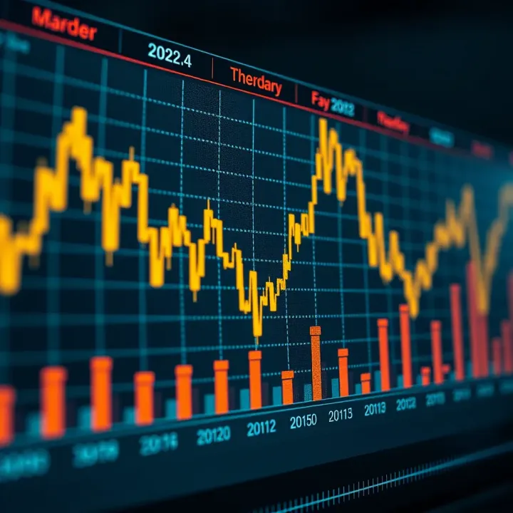 Graph depicting financial indicators and market trends throughout the year