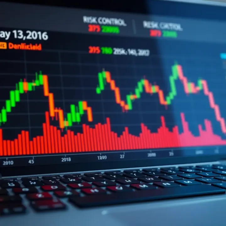 Graph illustrating daily trading patterns with risk control indicators