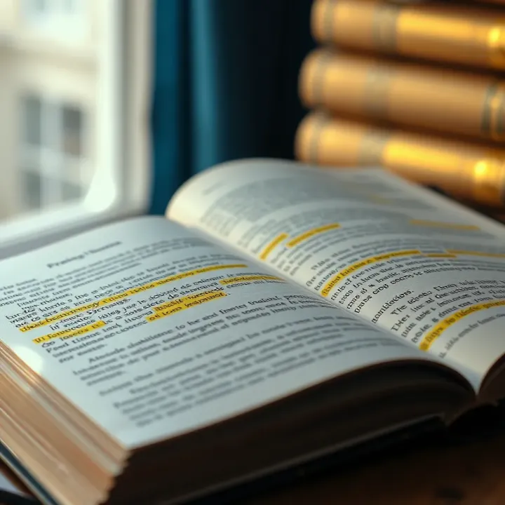 Open book with highlighted text about price action strategies and financial market analysis