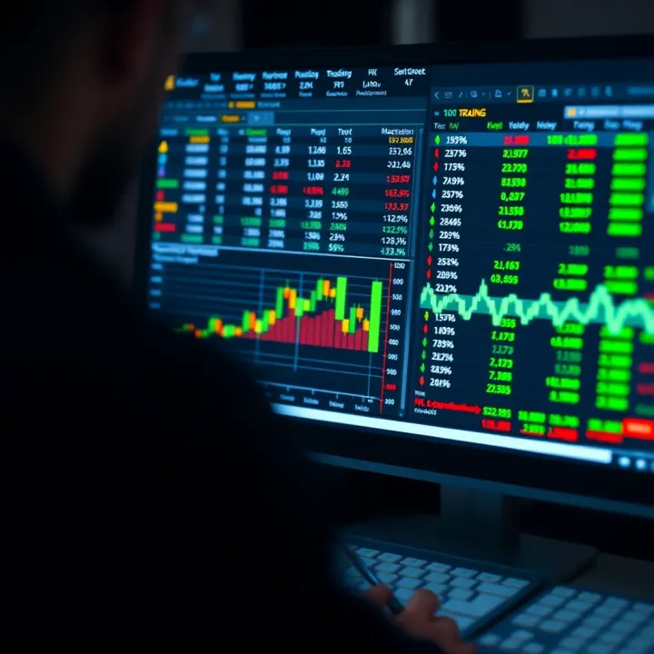 Excel spreadsheet displaying binary options trading data with charts and performance metrics