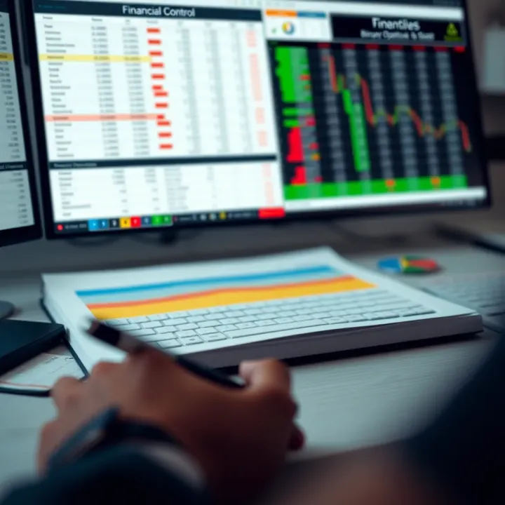 Organized financial control spreadsheet for monitoring and analyzing binary options trades