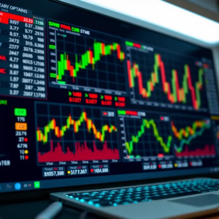 Financial Indicators and Tools for Binary Options Trading Dashboard displaying various financial indicators and tools used for binary options trading