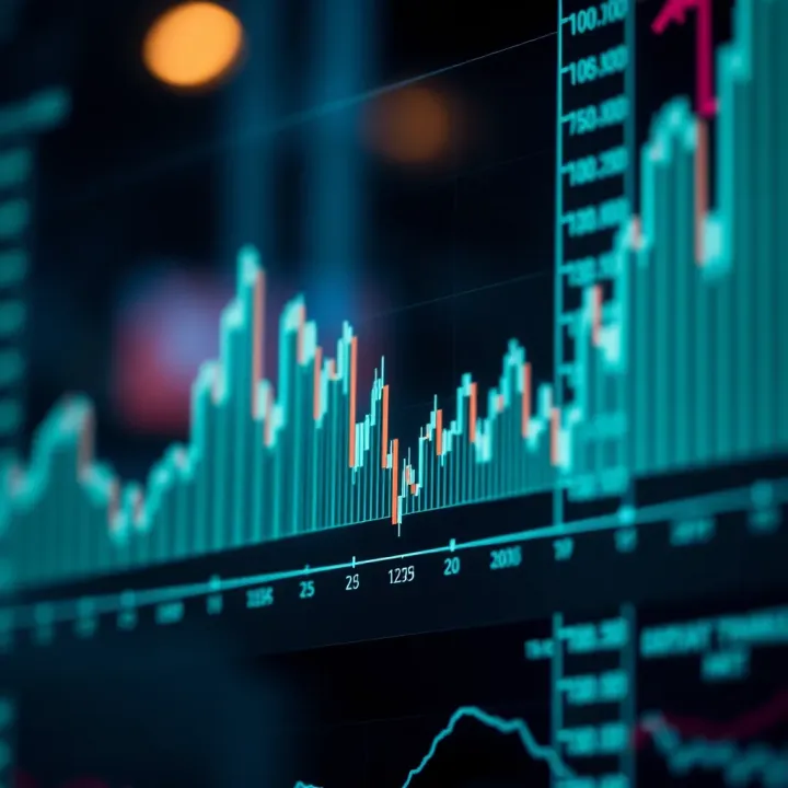 Graph depicting currency exchange rate fluctuations in the Forex market