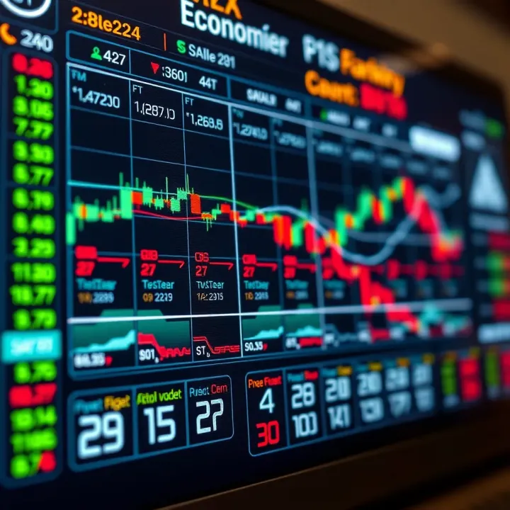 Calendar displaying upcoming Forex market events and economic data releases