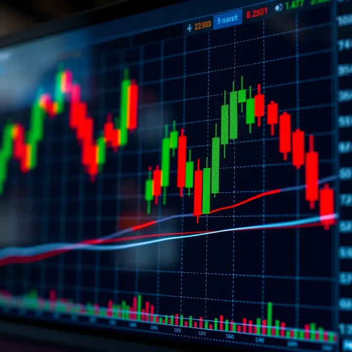 Chart showing candlestick patterns used in price action trading
