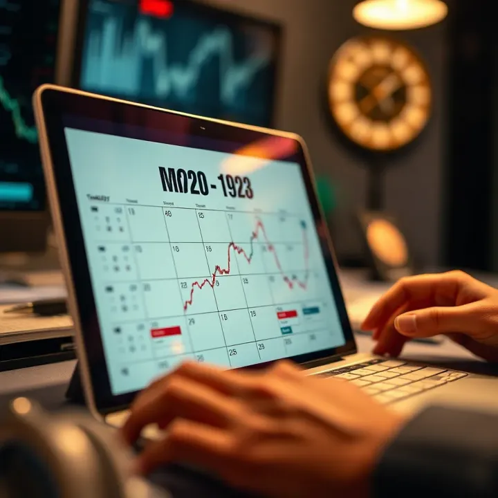 Graphical representation of interpreting economic events and market trends from a calendar interface