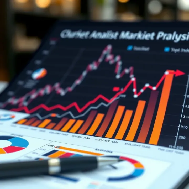 Graph showing market analysis with consumer behavior and competitive trends