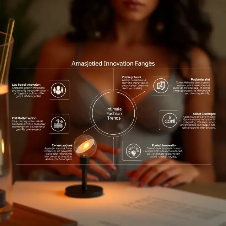 Diagram illustrating innovation trends and challenges faced by the intimate fashion industry