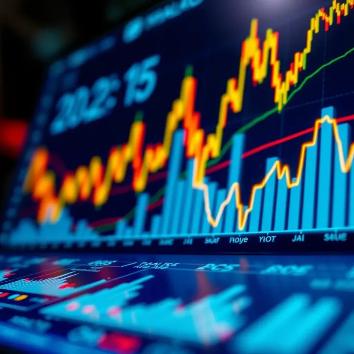 Visual representation of market analysis graphs with PNG format icons