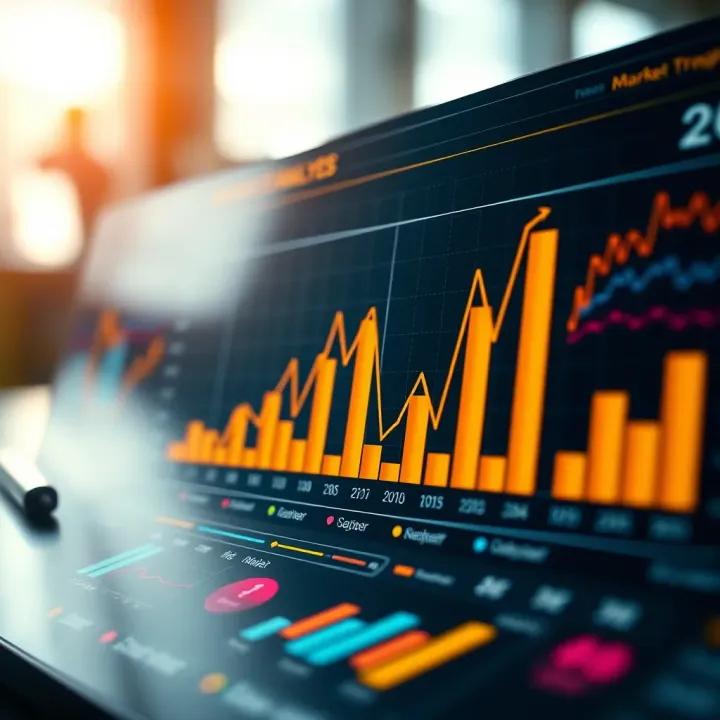 Graph showing market analysis trends and customer behavior insights