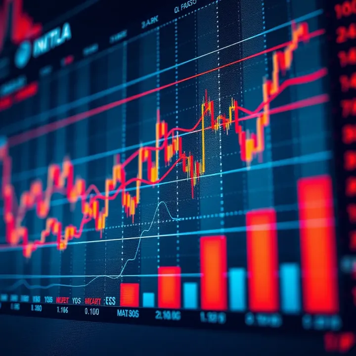 Graph showing market trends and data analysis