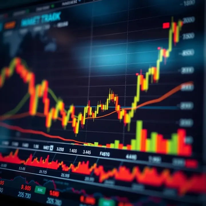 Graph displaying market trends and data points over time to illustrate analysis results