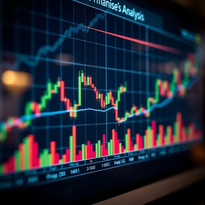 Graph showing market trends and data analysis visualization