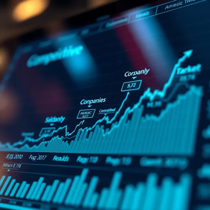 Graph showing competitive market landscape with various company positions
