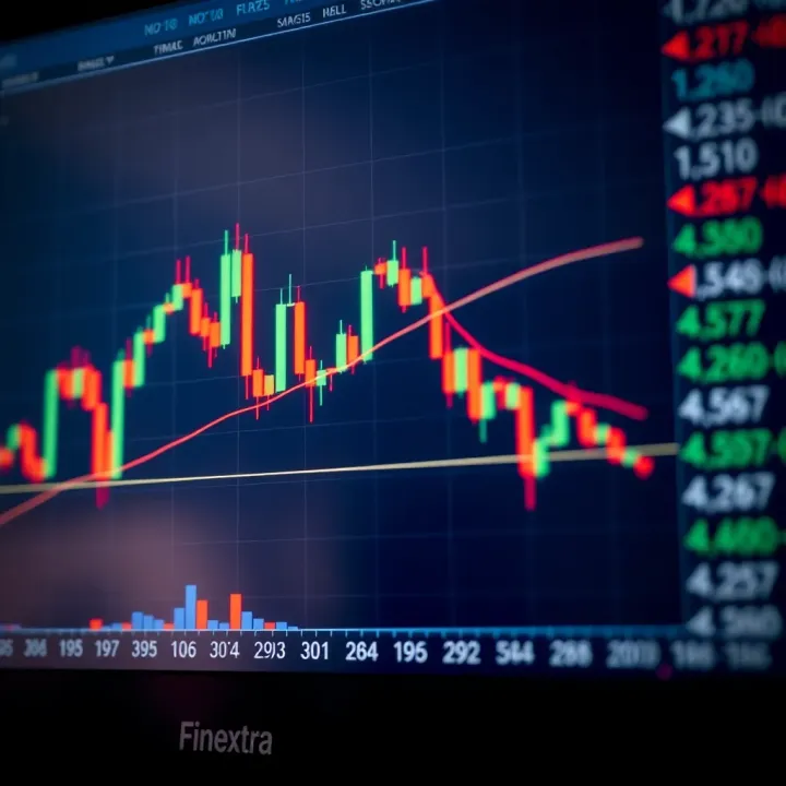 Candlestick chart showing price movements and trend lines used in Price Action analysis