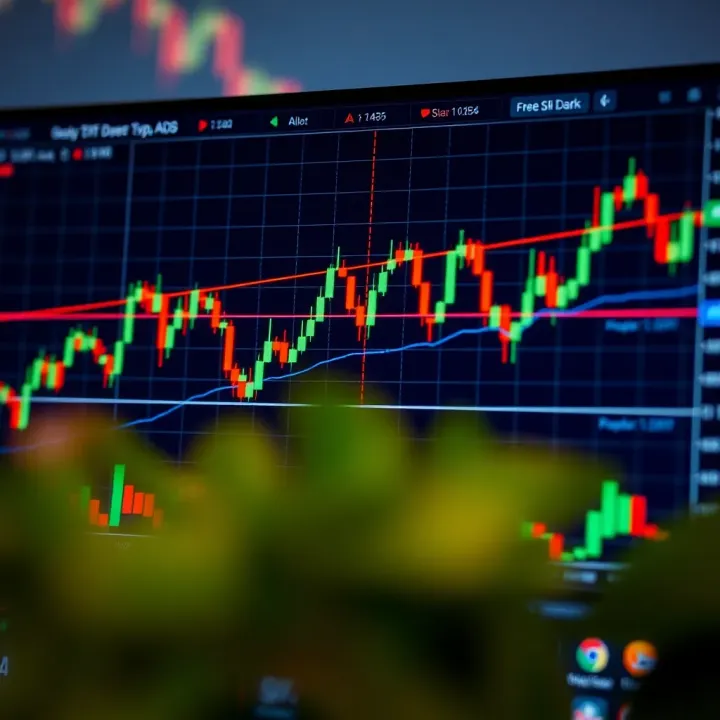 Chart showing various price action patterns on a candlestick graph