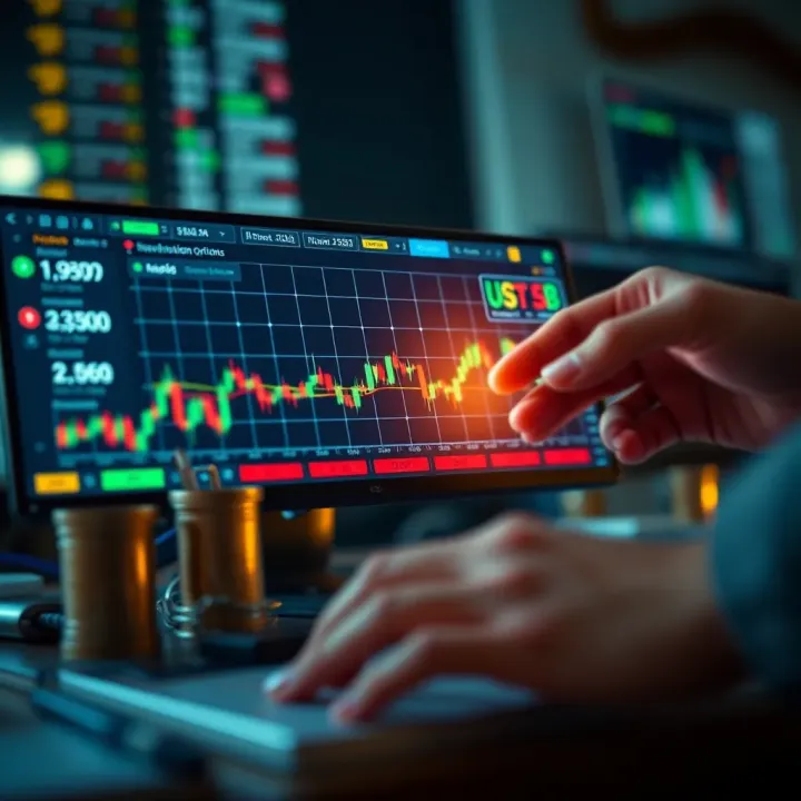 Conceptual illustration of strategic decision making and risk management in financial trading
