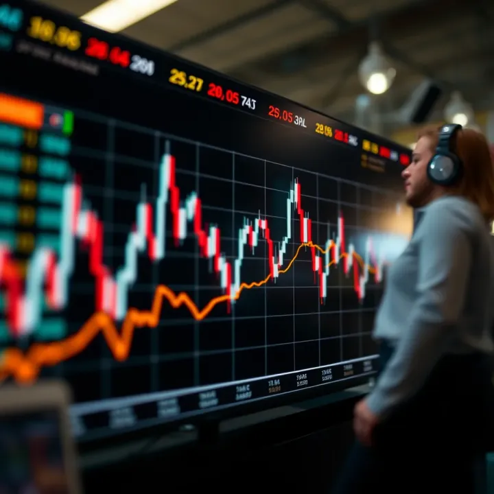 Graph showing rapid market fluctuations during short-term binary options trading