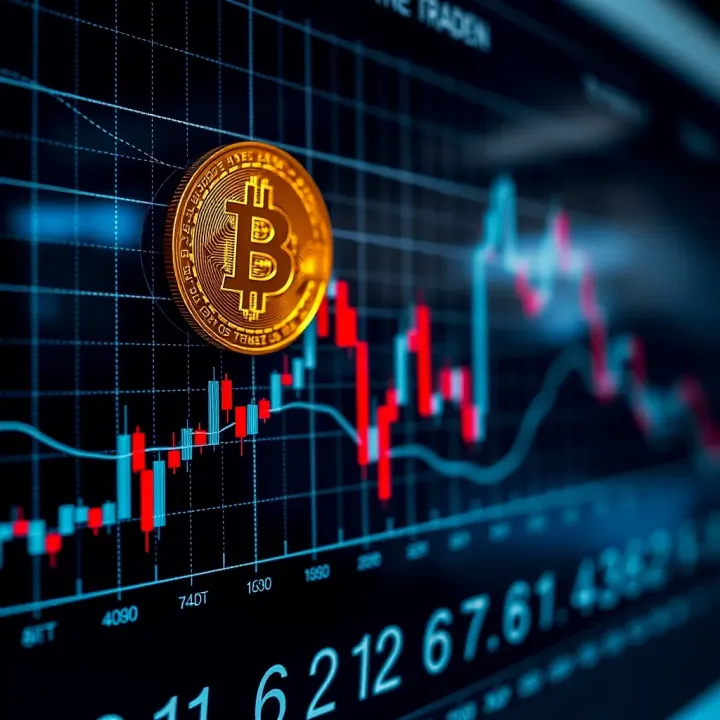 Graph showing fluctuating cryptocurrency prices during daily trading